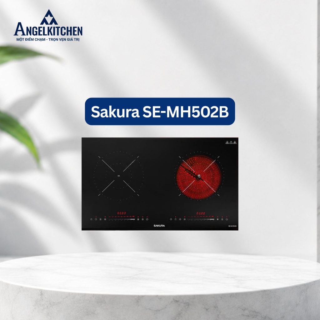Bếp điện từ đôi kết hợp hồng ngoại Sakura SE-MH502B